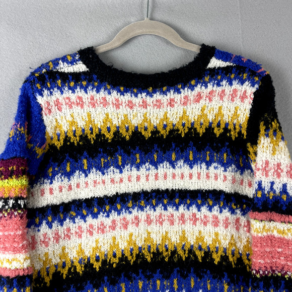 Free People Best Day Ever Sweater Womens Medium Knit Colorful Alpaca Boho - Picture 12 of 15
